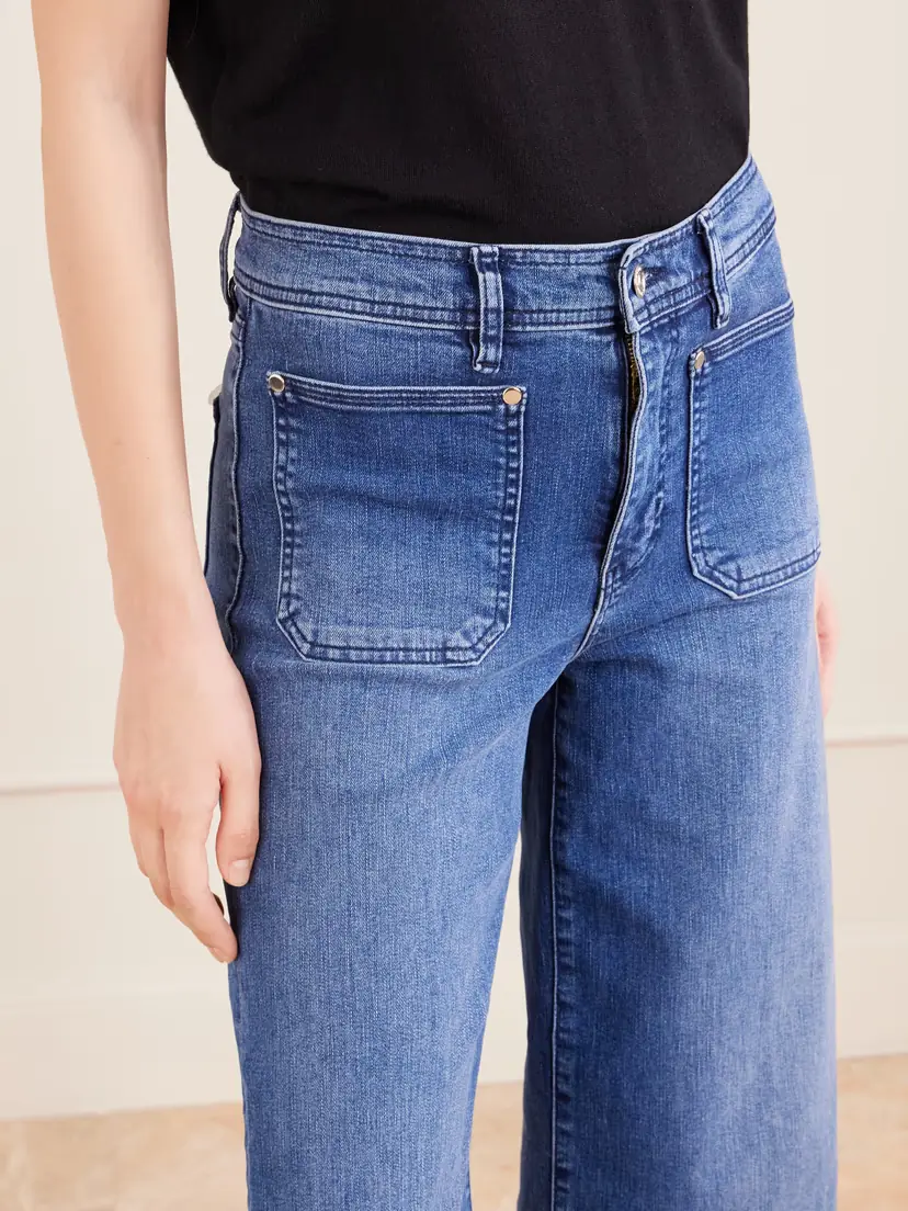 Frame Le Slim Palazzo Crop Harbor Pocket High-rise Wide-leg Jeans | Thumbnail 5 Frame Le Slim Palazzo Crop Harbor Pocket High-rise Wide-leg Jeans | Thumbnail 5