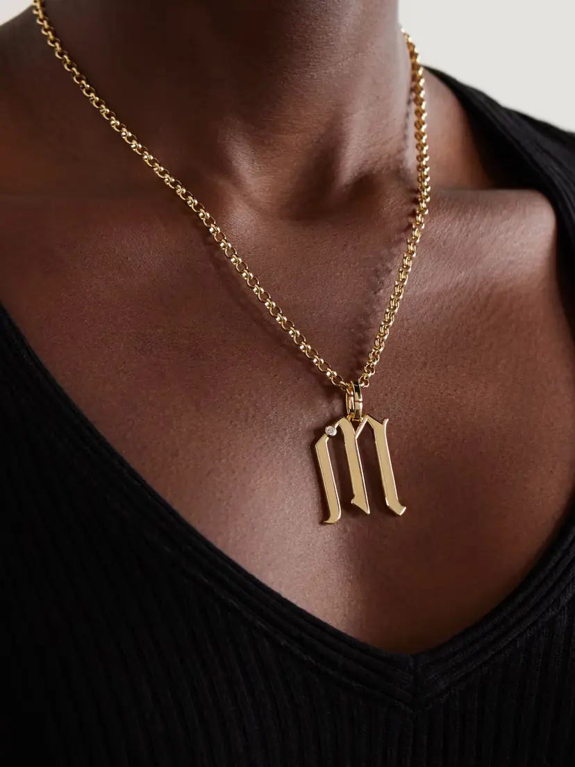 Foundrae Initials 18-karat Gold Diamond Pendant | Thumbnail 2 Foundrae Initials 18-karat Gold Diamond Pendant | Thumbnail 2