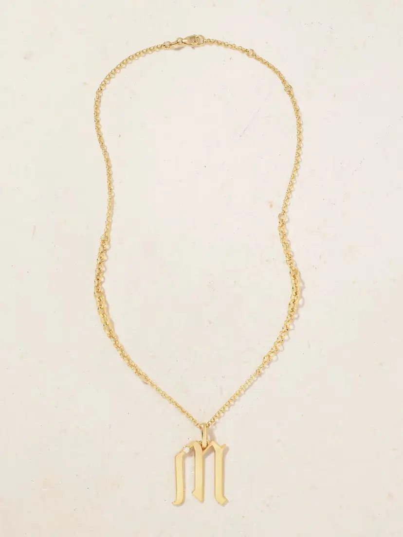 Foundrae Initials 18-karat Gold Diamond Pendant | Thumbnail 6 Foundrae Initials 18-karat Gold Diamond Pendant | Thumbnail 6