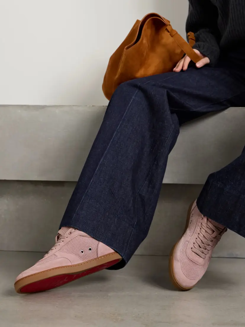 Christian Louboutin Tutti Rui Donna Perforated Suede Sneakers - Antique rose | Thumbnail 2