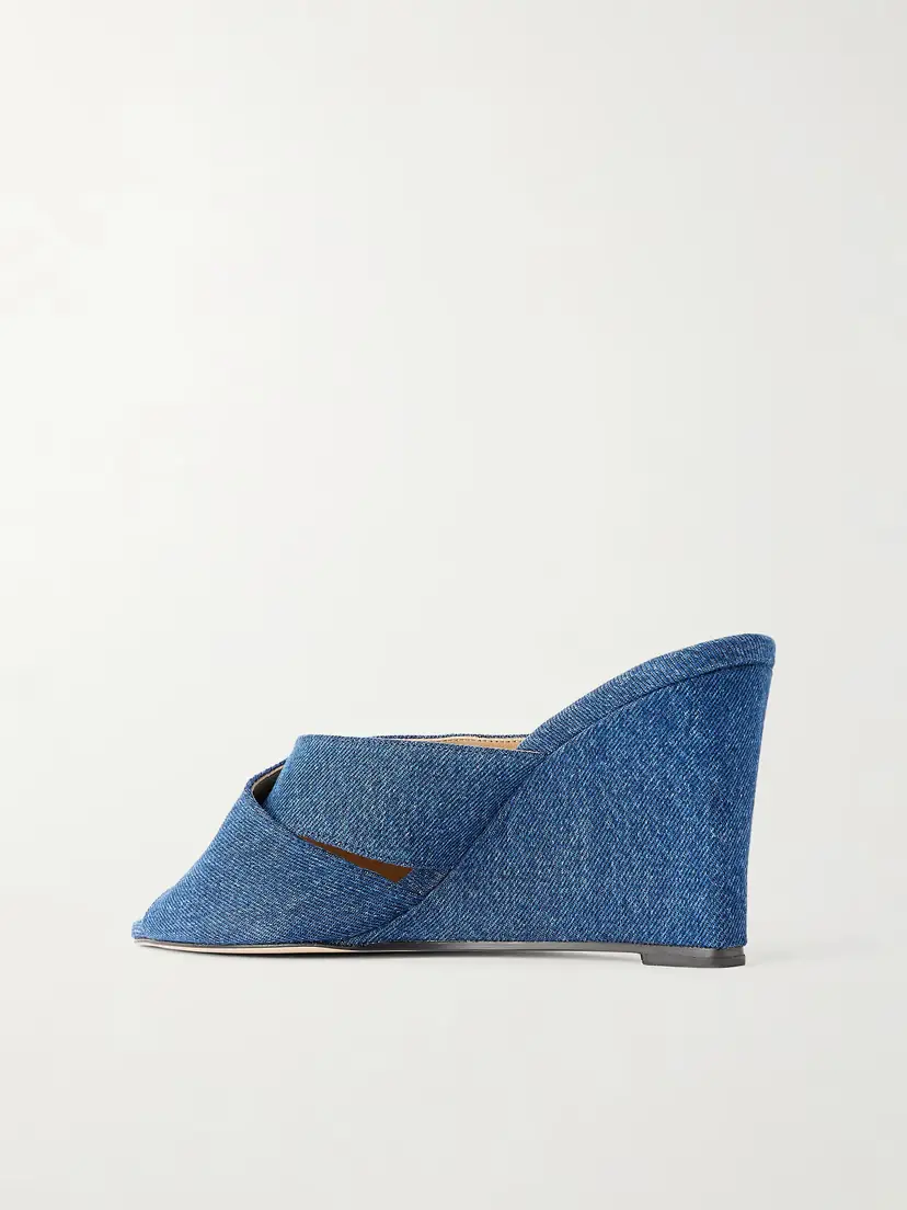 Jamie Haller The Rose Denim Sandals - Mid denim | Thumbnail 3
