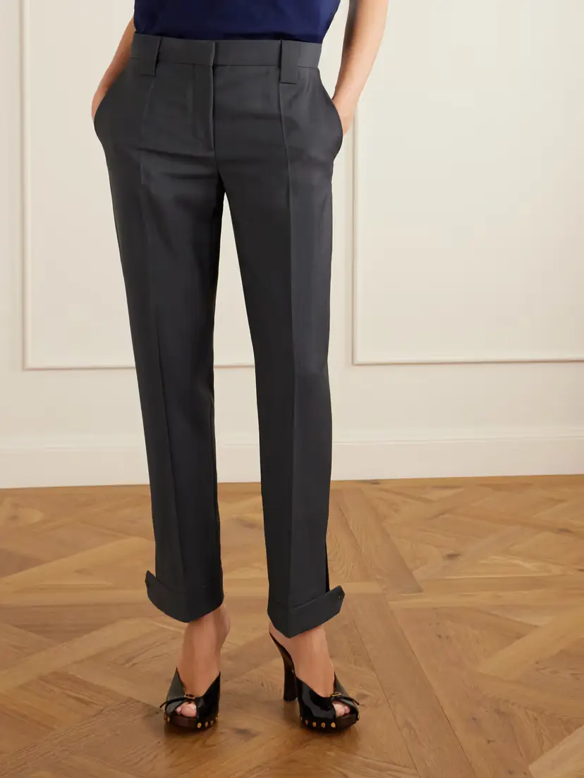 Versace Formal Mohair And Wool-blend Straight-leg Pants | Thumbnail 3