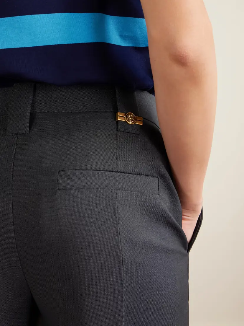 Versace Formal Mohair And Wool-blend Straight-leg Pants | Thumbnail 5