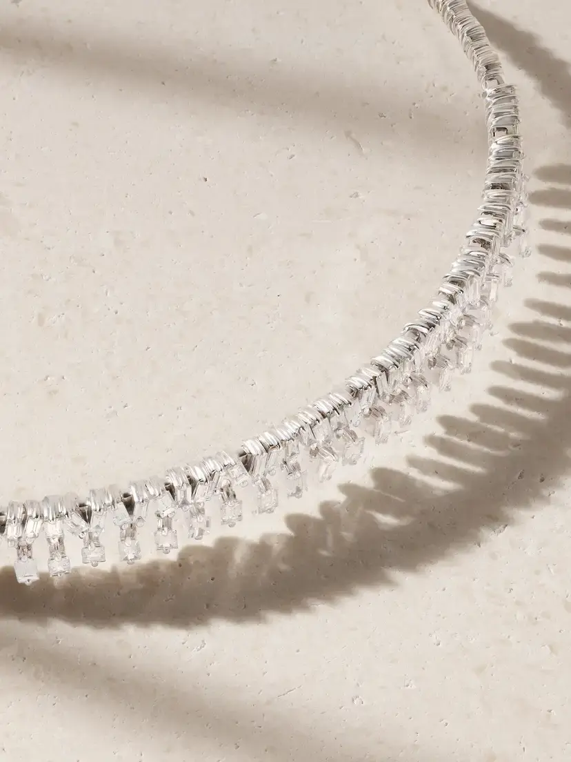 Suzanne Kalan 18-karat White Gold Diamond Necklace | Thumbnail 4 Suzanne Kalan 18-karat White Gold Diamond Necklace | Thumbnail 4