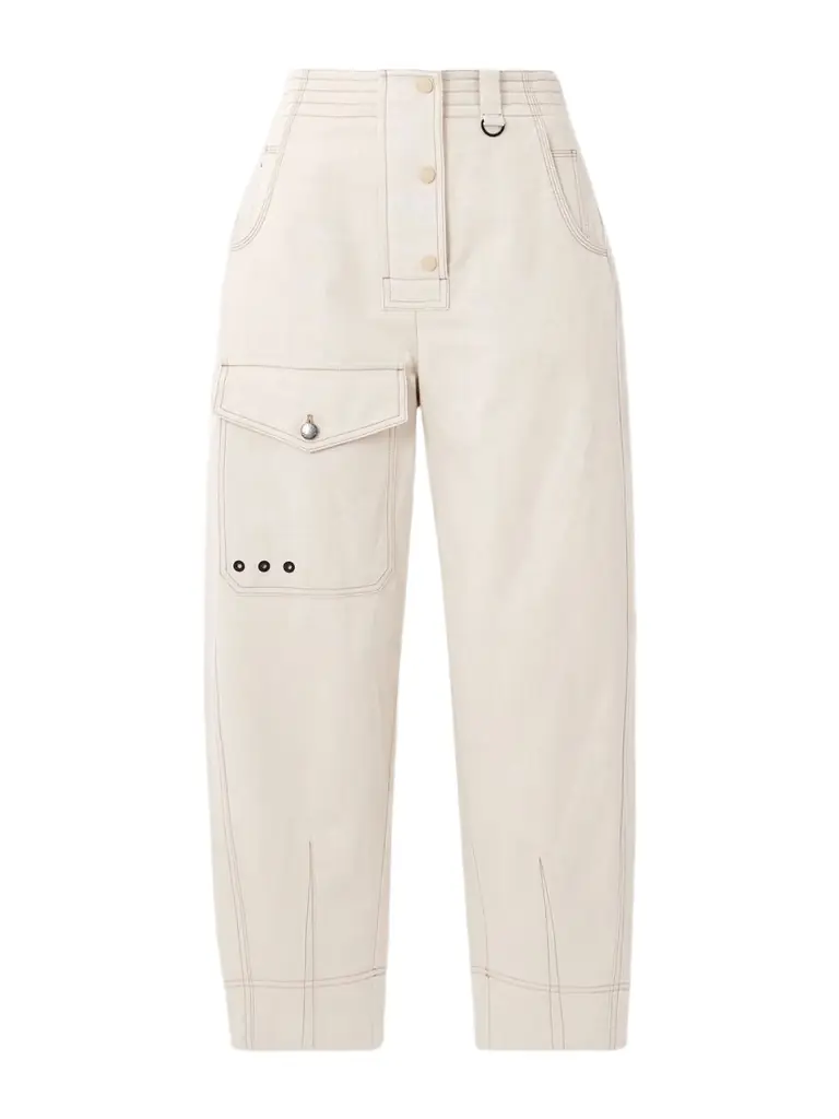 Moncler Grenoble Eyelet-embellished Cotton And Linen-blend Canvas Tapered Cargo Pants - Beige | Image 1 Moncler Grenoble Eyelet-embellished Cotton And Linen-blend Canvas Tapered Cargo Pants - Beige | Image 1