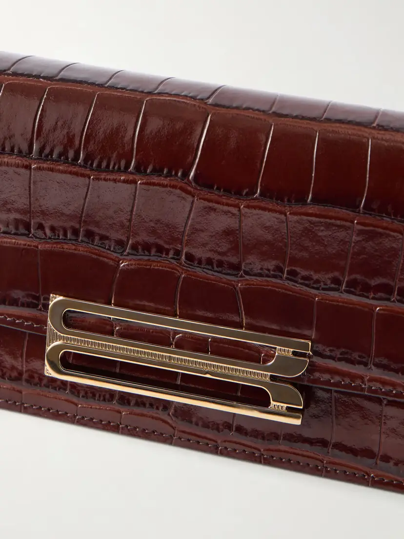 Victoria Beckham Dorian East-west Croc-effect Leather Clutch | Thumbnail 5
