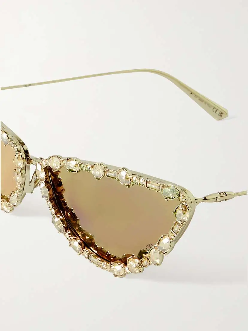 DIOR Eyewear Missdior B1u Cat-eye Crystal-embellished Gold-tone Sunglasses | Thumbnail 4 DIOR Eyewear Missdior B1u Cat-eye Crystal-embellished Gold-tone Sunglasses | Thumbnail 4