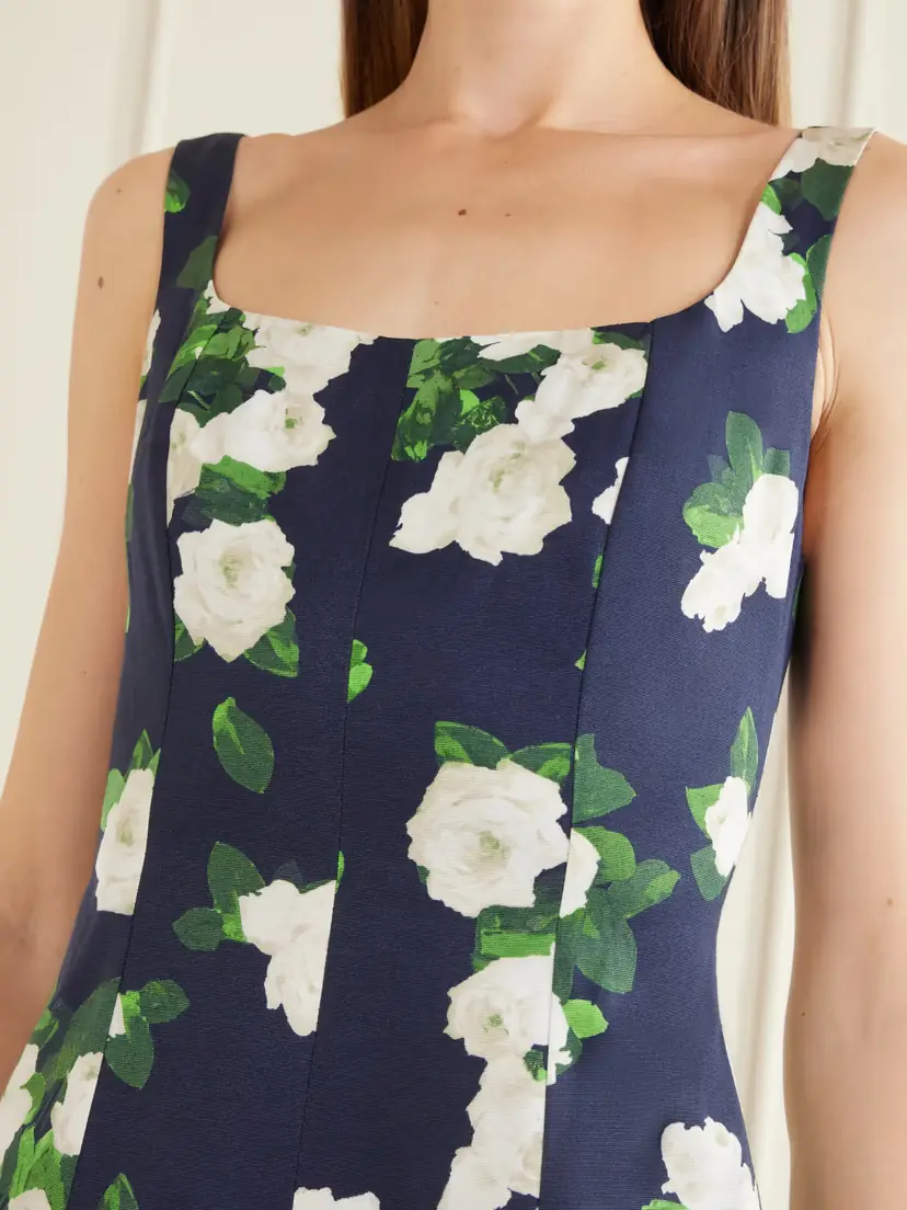 Carolina Herrera Floral-print Faille Midi Dress | Thumbnail 4 Carolina Herrera Floral-print Faille Midi Dress | Thumbnail 4