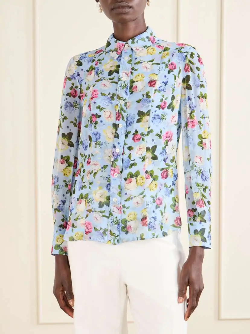 Carolina Herrera Isabella Garden Floral-print Silk-chiiffon Blouse | Thumbnail 3