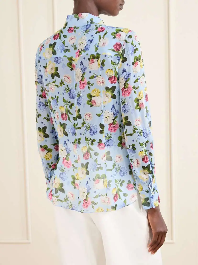 Carolina Herrera Isabella Garden Floral-print Silk-chiiffon Blouse | Thumbnail 4