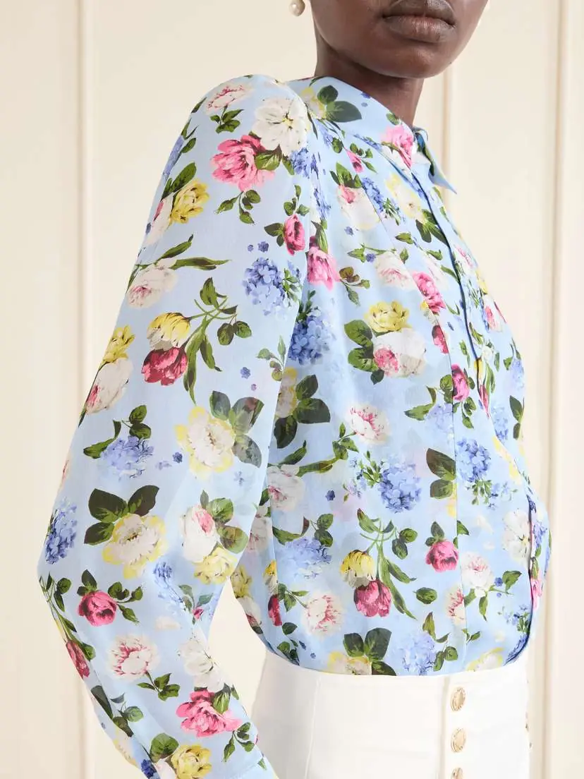 Carolina Herrera Isabella Garden Floral-print Silk-chiiffon Blouse | Thumbnail 5
