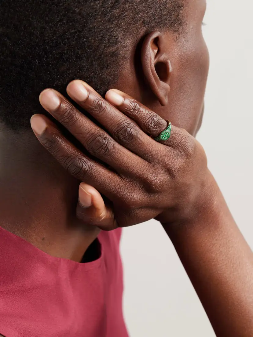 David Yurman 18-karat Gold Emerald Pinky Ring | Thumbnail 2