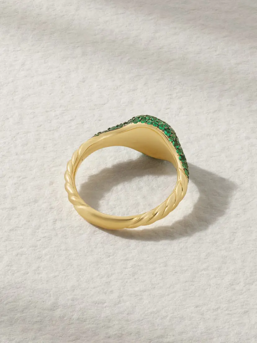 David Yurman 18-karat Gold Emerald Pinky Ring | Thumbnail 3