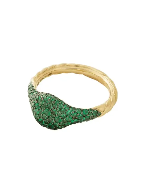 18-karat Gold Emerald Pinky Ring