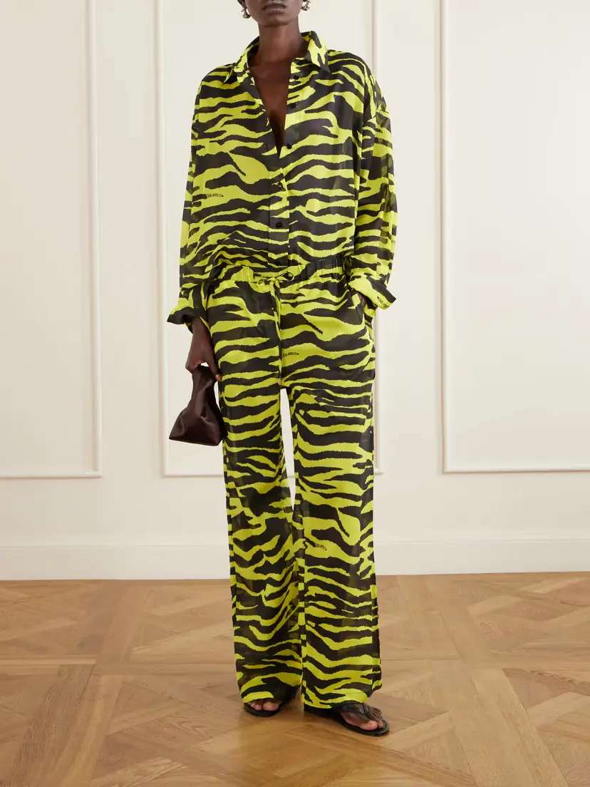The Attico Zebra-print Cotton Mid-rise Wide-leg Pants | Thumbnail 2 The Attico Zebra-print Cotton Mid-rise Wide-leg Pants | Thumbnail 2