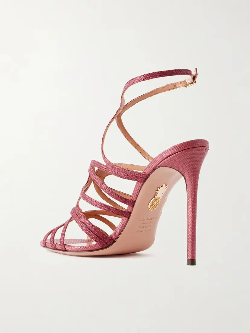 Aquazzura Serenade 105 Raffia Sandals | Thumbnail 3