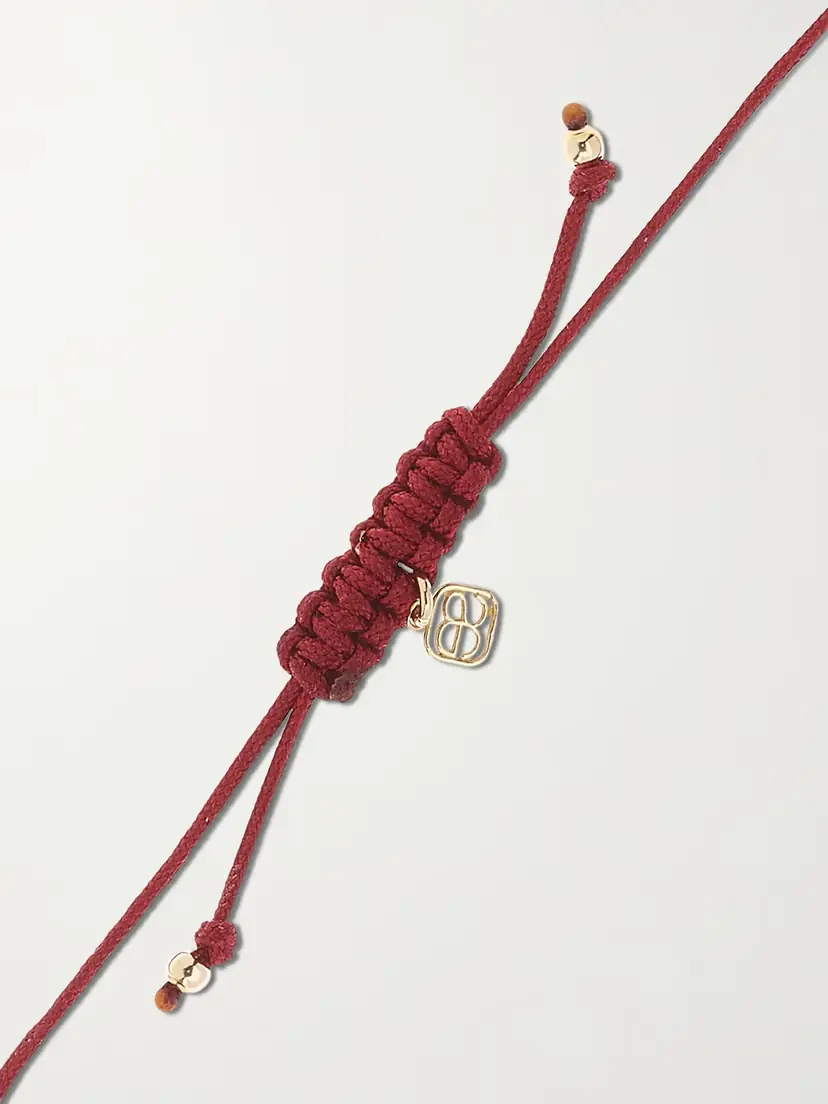 Sydney Evan Hamsa 14-karat Gold, Cord And Diamond Bracelet | Thumbnail 3