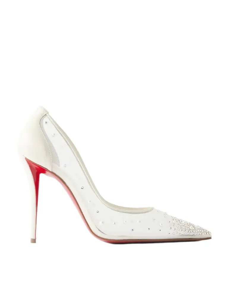 Miss Z Degrastrass Perla 100 Embellished Leather-trimmed Mesh Pumps Miss Z Degrastrass Perla 100 Embellished Leather-trimmed Mesh Pumps