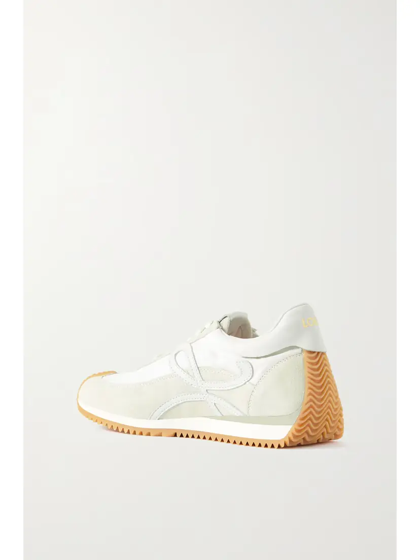 Loewe Flow Logo-appliquéd Shell, Leather And Suede Sneakers - White | Thumbnail 3 Loewe Flow Logo-appliquéd Shell, Leather And Suede Sneakers - White | Thumbnail 3
