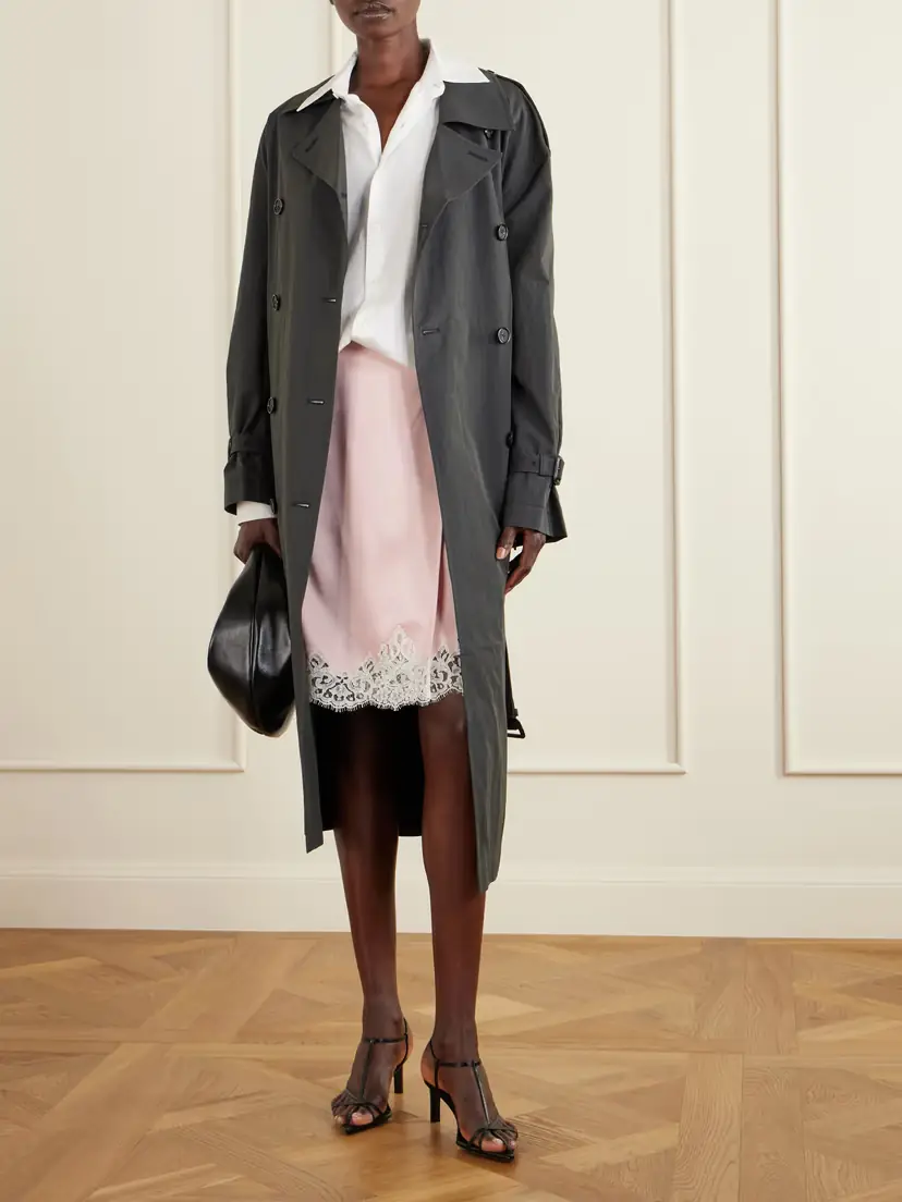Stella McCartney Lace-trimmed Satin Midi Skirt | Thumbnail 2 Stella McCartney Lace-trimmed Satin Midi Skirt | Thumbnail 2