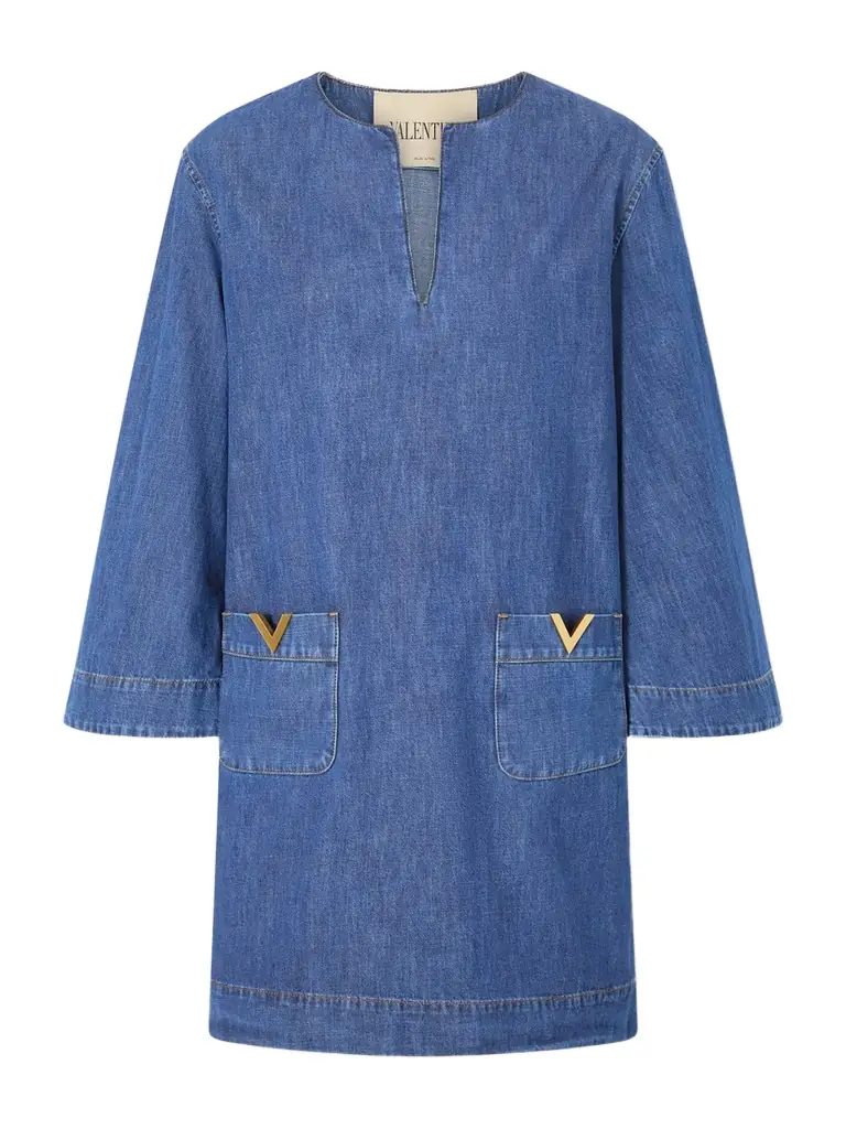Vlogo Embellished Denim Mini Dress Vlogo Embellished Denim Mini Dress