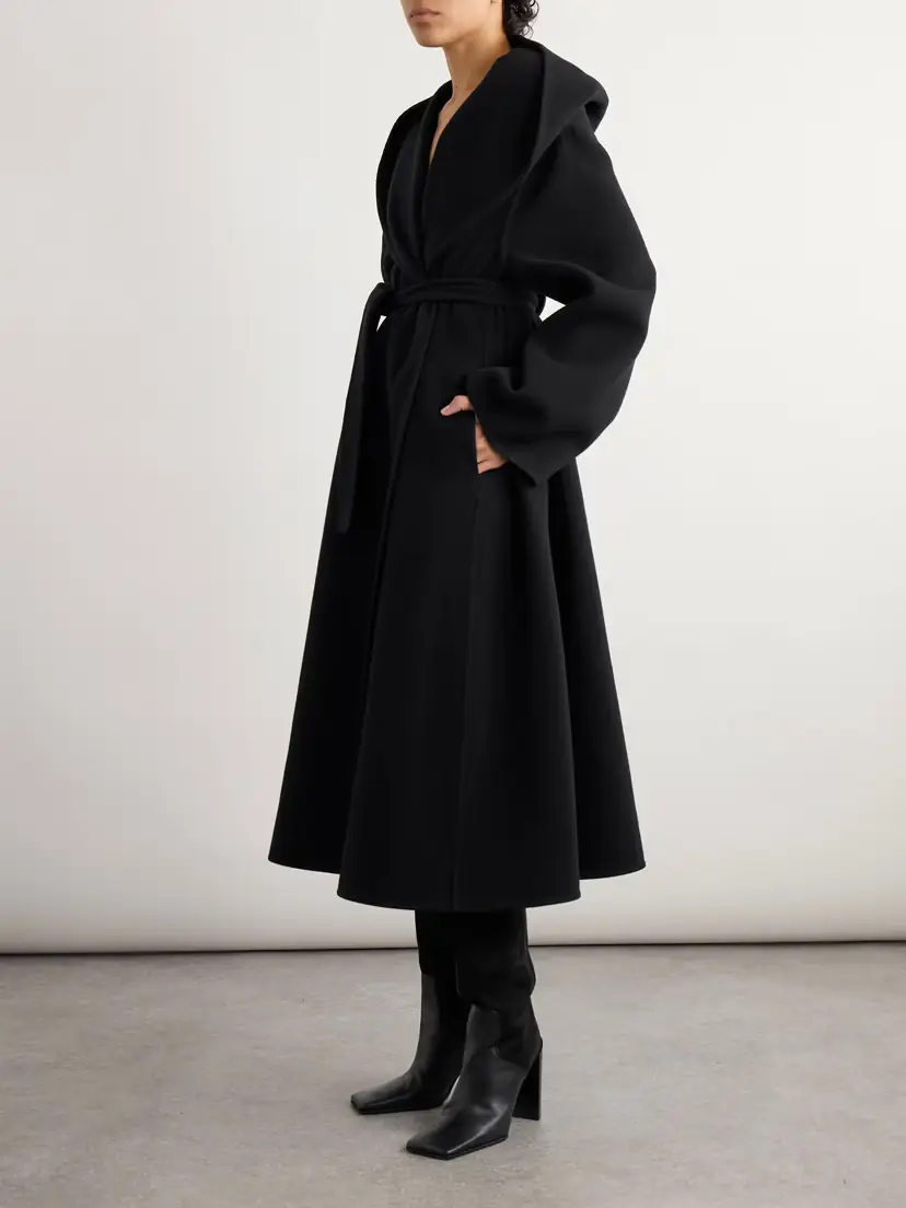 Alaïa Hooded Belted Wool Coat | Thumbnail 2
