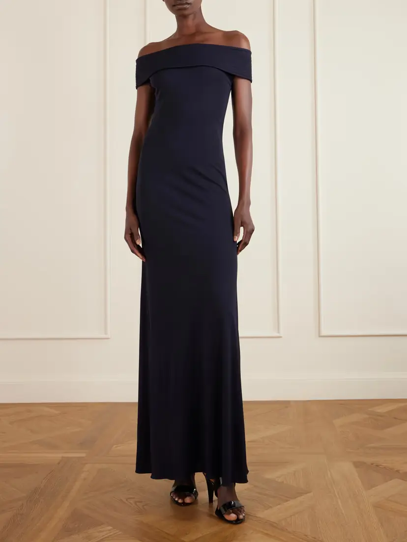 Alaïa Off-the-shoulder Stretch-jersey Maxi Dress | Thumbnail 2 Alaïa Off-the-shoulder Stretch-jersey Maxi Dress | Thumbnail 2