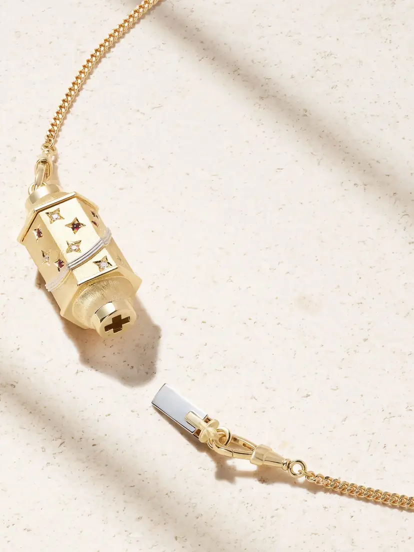 Marie Lichtenberg Milky Way Gourmette 18-karat Gold, Rhodium, Ruby And Diamond Necklace | Thumbnail 3 Marie Lichtenberg Milky Way Gourmette 18-karat Gold, Rhodium, Ruby And Diamond Necklace | Thumbnail 3