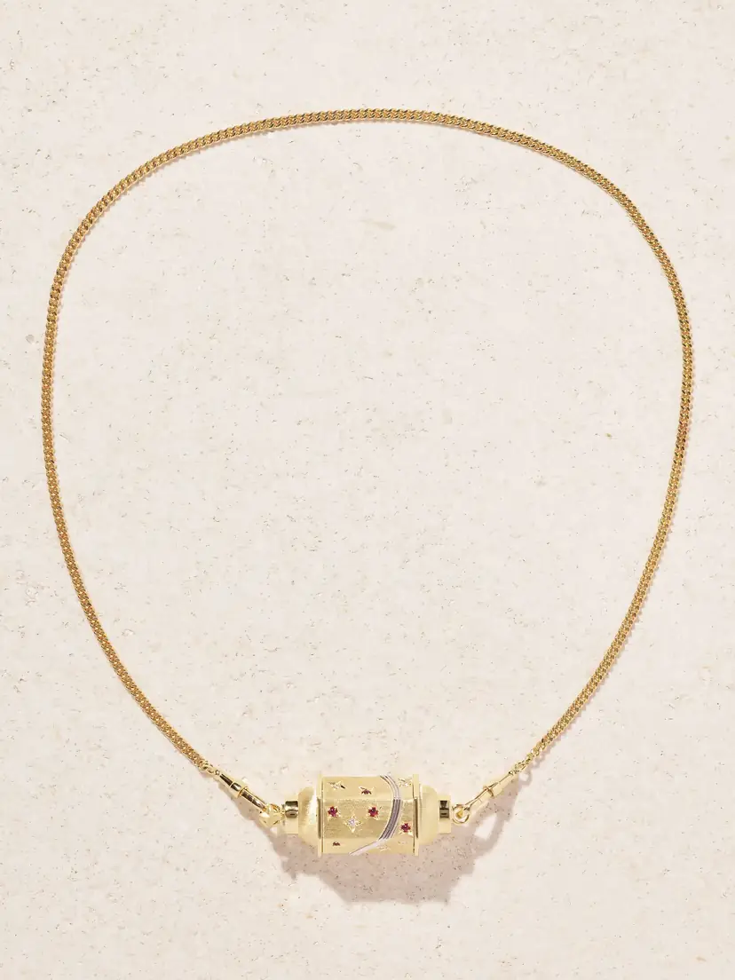 Marie Lichtenberg Milky Way Gourmette 18-karat Gold, Rhodium, Ruby And Diamond Necklace | Thumbnail 4 Marie Lichtenberg Milky Way Gourmette 18-karat Gold, Rhodium, Ruby And Diamond Necklace | Thumbnail 4