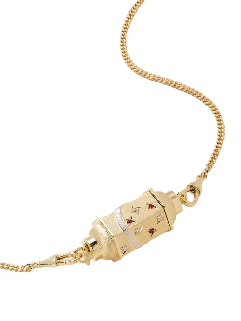 Milky Way Gourmette 18-karat Gold, Rhodium, Ruby And Diamond Necklace Milky Way Gourmette 18-karat Gold, Rhodium, Ruby And Diamond Necklace