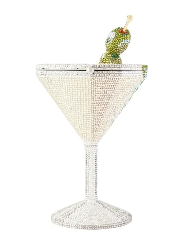 Martini Crystal-embellished Gold- And Silver-tone Clutch - Multi