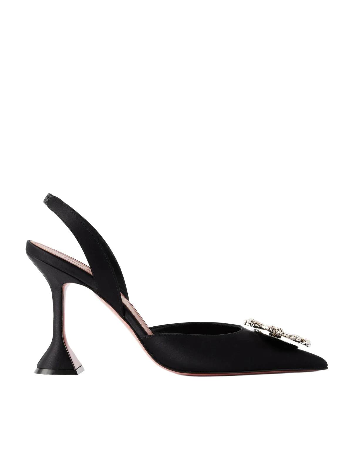 Amina Muaddi Begum 95 Swarovski Crystal-embellished Satin Slingback Pumps