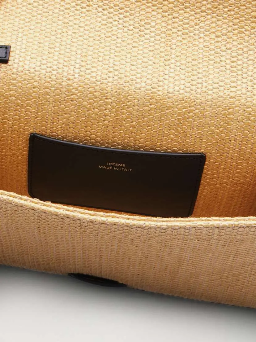 TOTEME Travel Leather-trimmed Raffia Clutch | Thumbnail 6