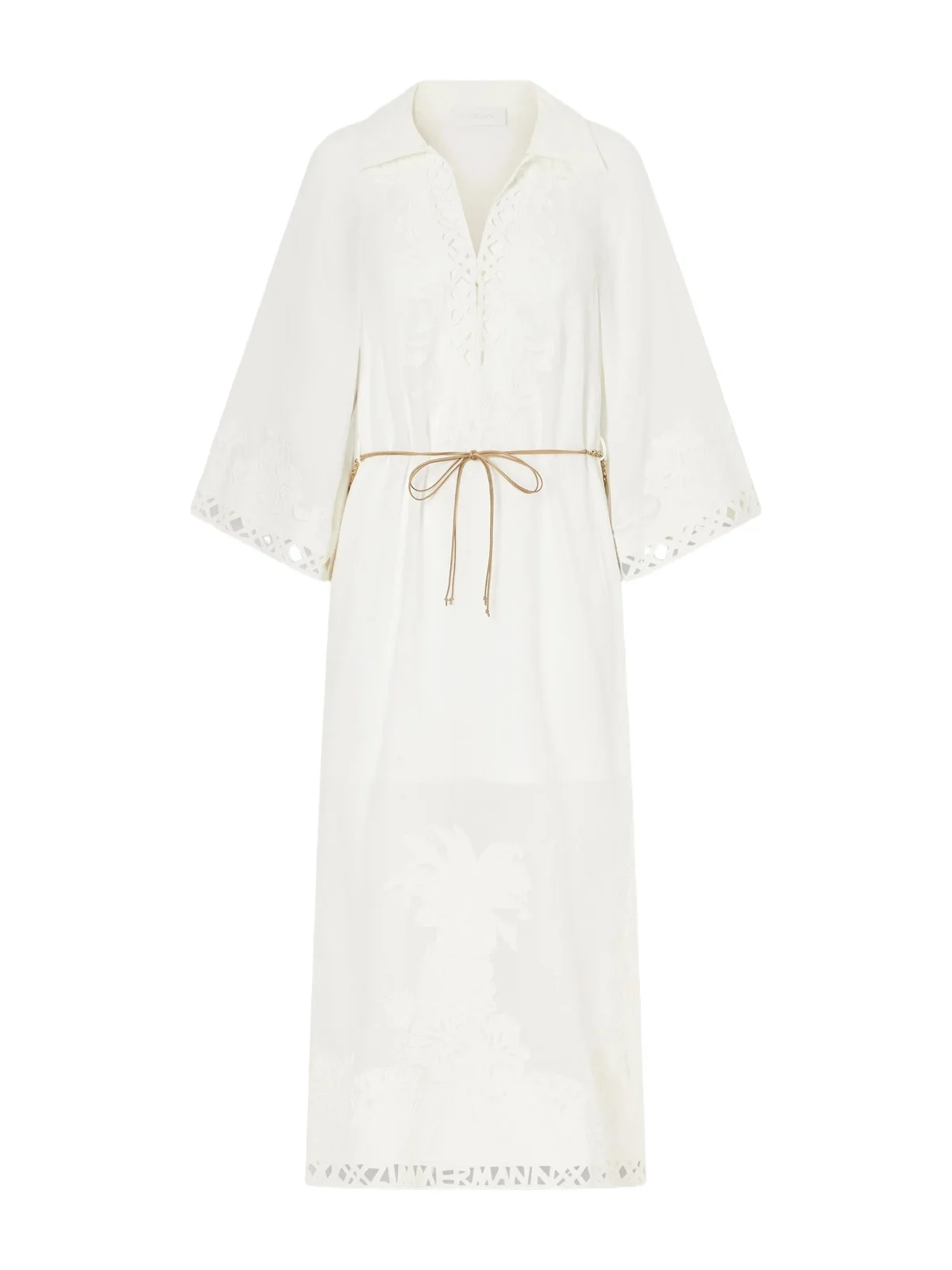 Indra Embroidered Belted Ramie Maxi Dress Indra Embroidered Belted Ramie Maxi Dress