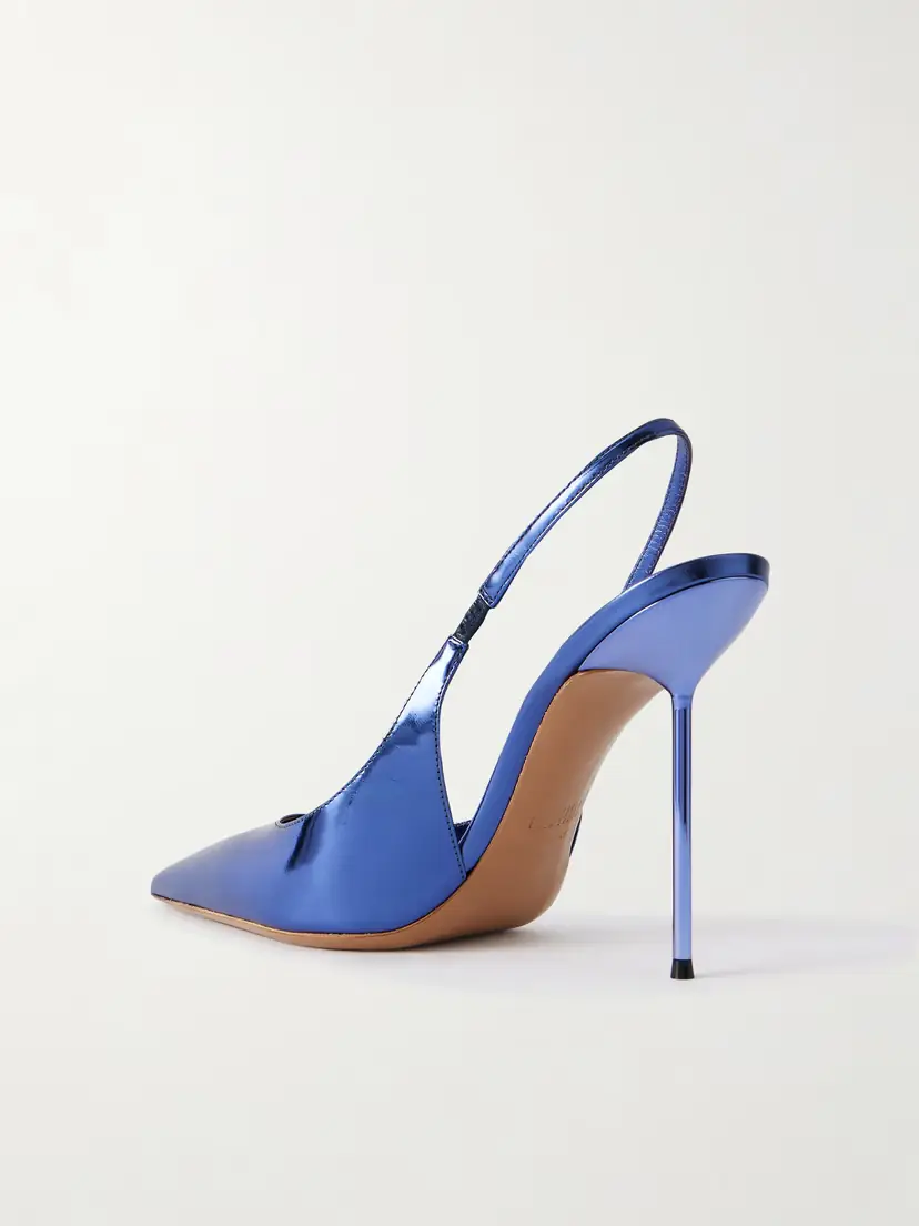 Paris Texas Lidia 105 Mirrored-leather Slingback Pumps | Thumbnail 3