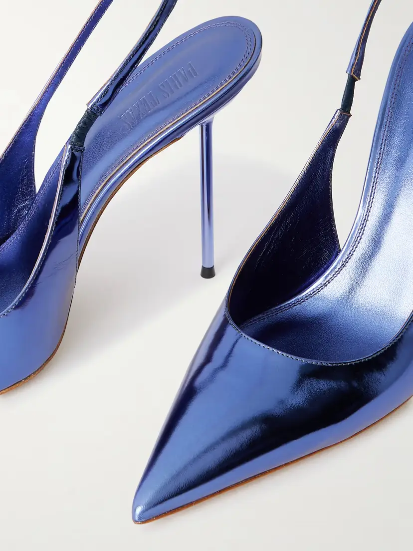 Paris Texas Lidia 105 Mirrored-leather Slingback Pumps | Thumbnail 4
