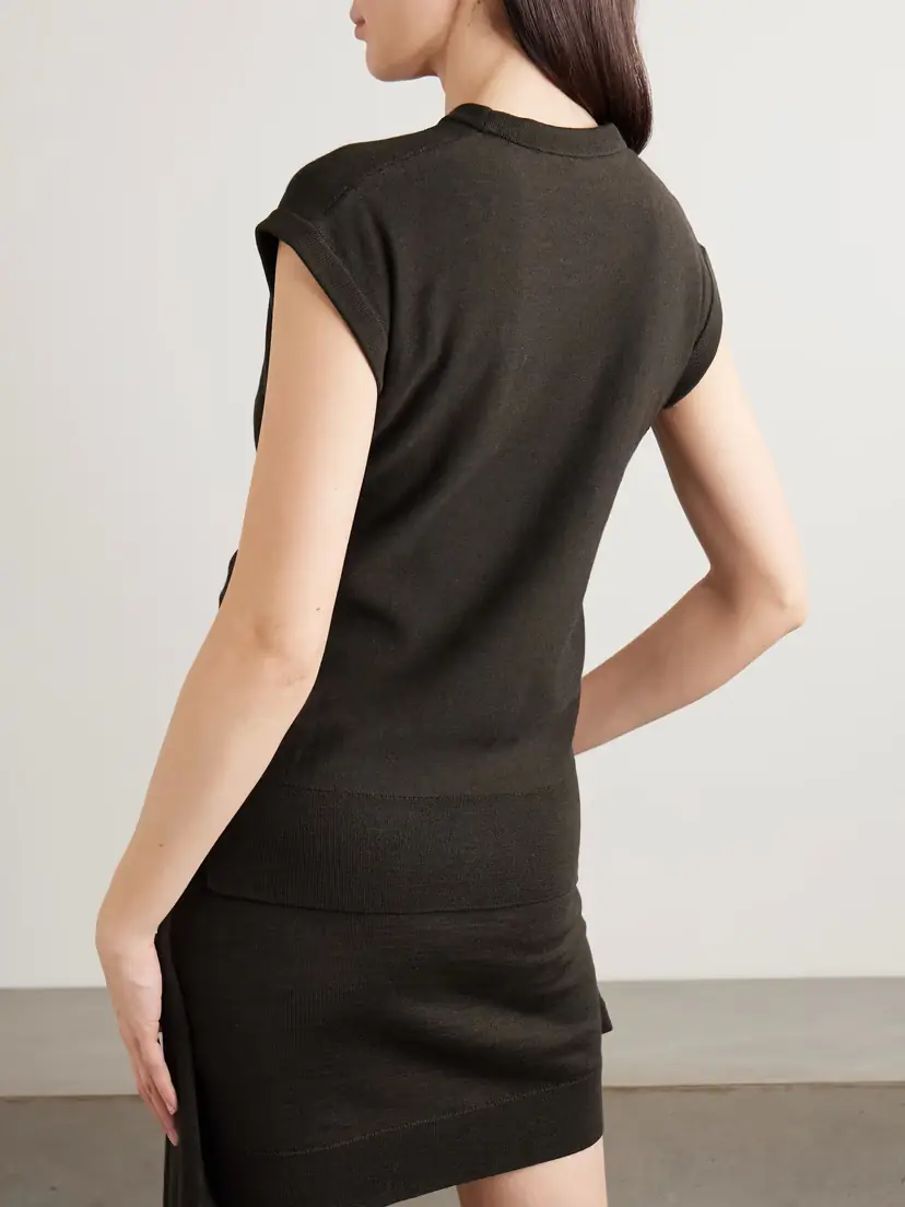 Lemaire Asymmetric Draped Wool-blend Top | Thumbnail 3 Lemaire Asymmetric Draped Wool-blend Top | Thumbnail 3