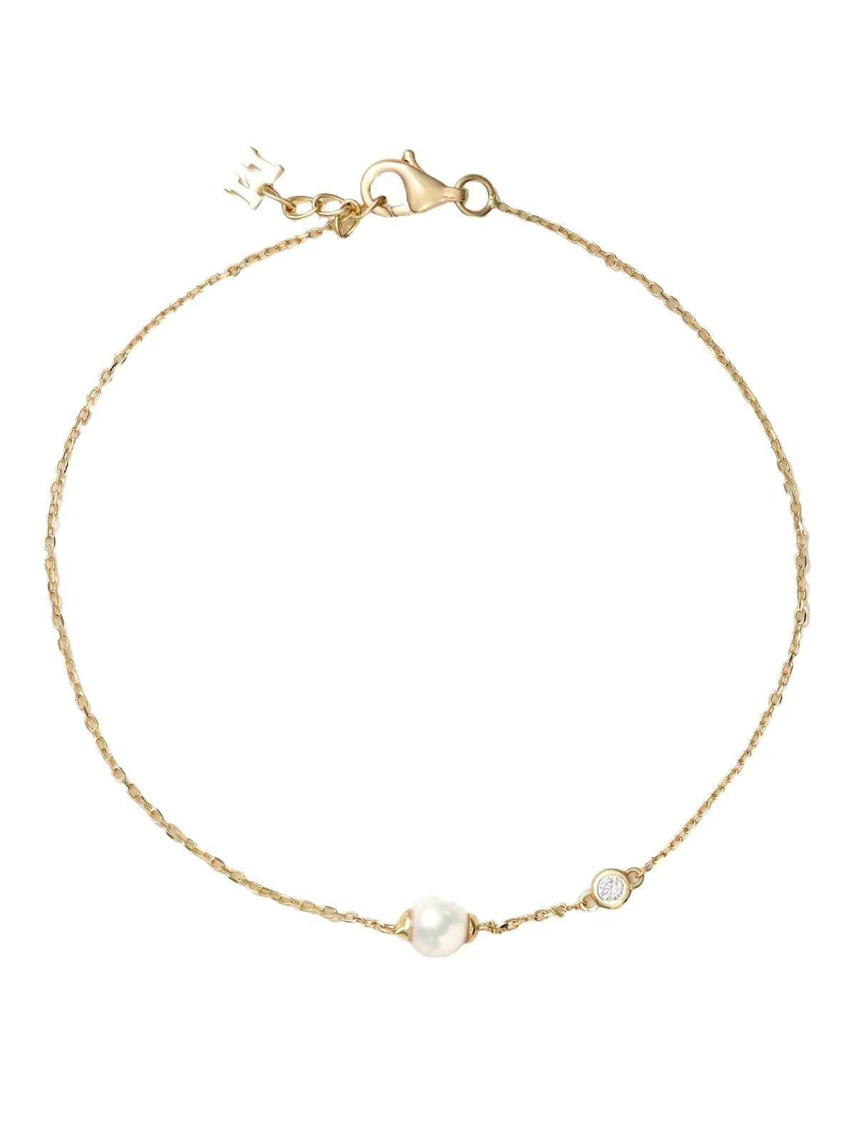 14-karat Gold, Pearl And Diamond Bracelet