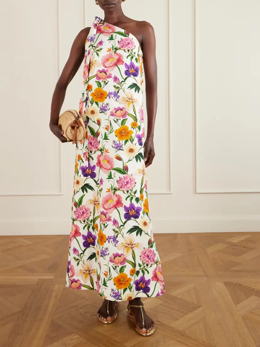 Borgo de Nor Lani One-shoulder Tie-detailed Floral-print Satin-crepe Maxi Dress | Thumbnail 2 Borgo de Nor Lani One-shoulder Tie-detailed Floral-print Satin-crepe Maxi Dress | Thumbnail 2