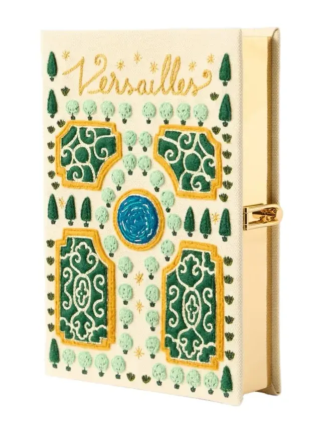 Versailles Appliquéd Embroidered Canvas Clutch