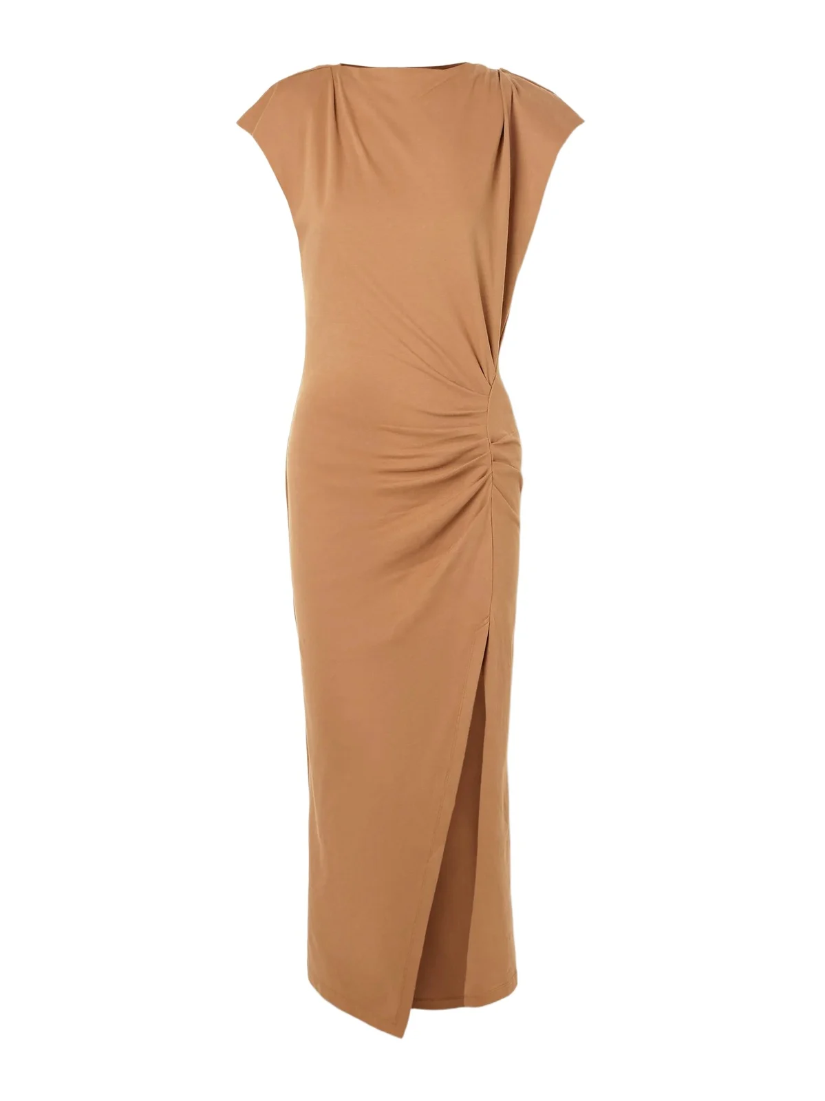 Nadela Asymmetric Gathered Cotton-jersey Maxi Dress