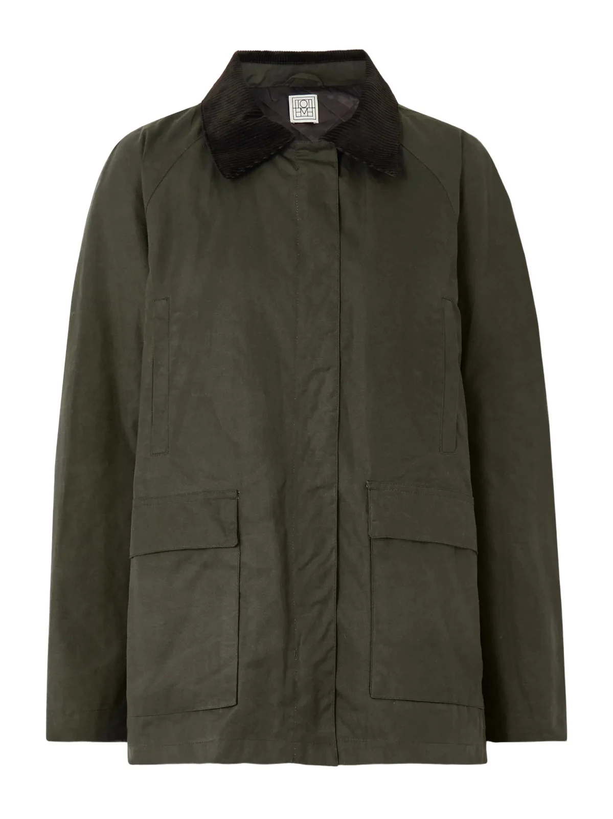 TOTEME Oversized Corduroy-trimmed Waxed Organic Cotton Jacket