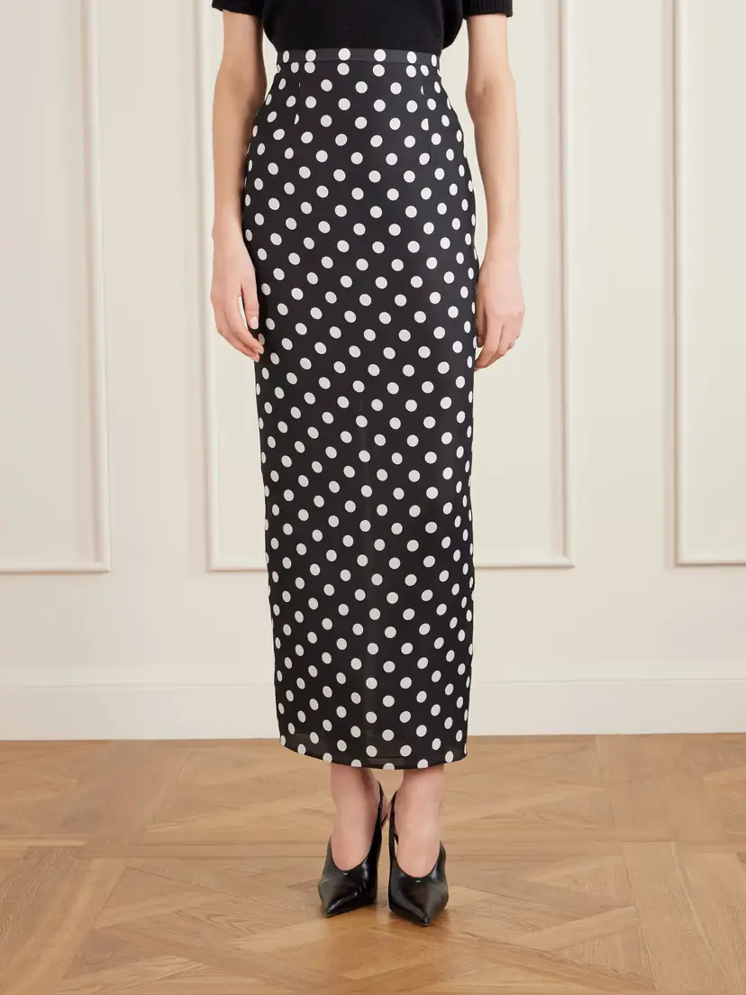 Khaite Winton Polka-dot Silk Midi Skirt | Thumbnail 3 Khaite Winton Polka-dot Silk Midi Skirt | Thumbnail 3