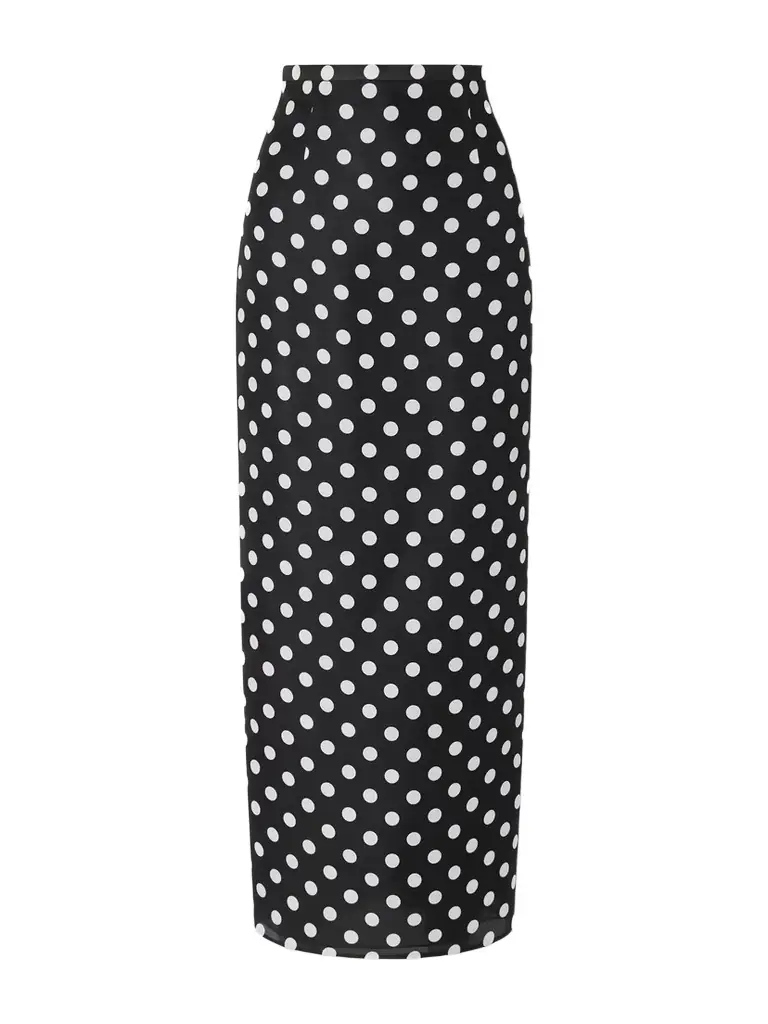 Winton Polka-dot Silk Midi Skirt Winton Polka-dot Silk Midi Skirt