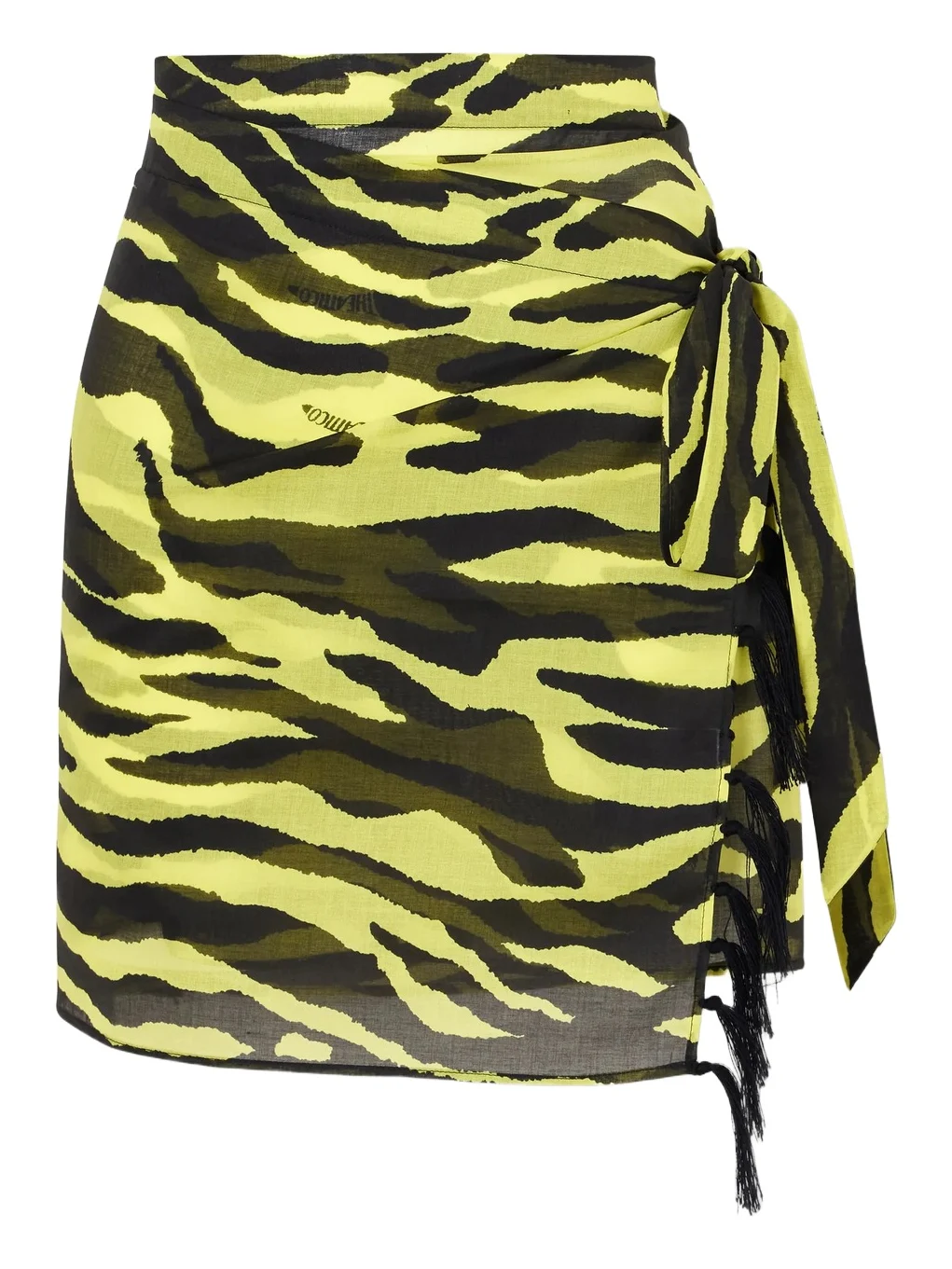 Tasseled Zebra-print Cotton-voile Pareo Tasseled Zebra-print Cotton-voile Pareo