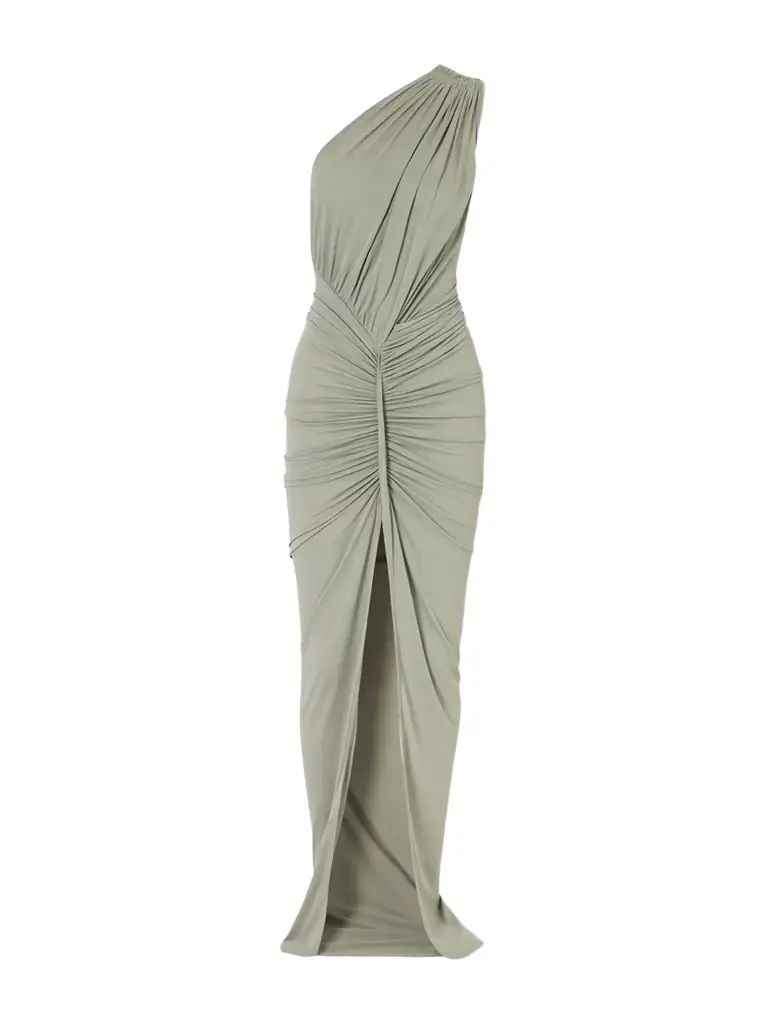 Rick Owens Avra One-shoulder Gathered Stretch-jersey Gown | Image 1 Rick Owens Avra One-shoulder Gathered Stretch-jersey Gown | Image 1