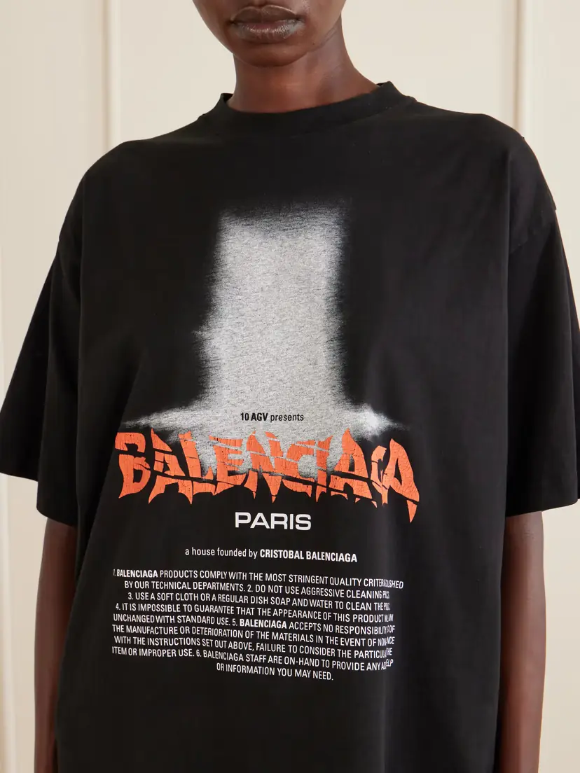 Balenciaga Printed Cotton-blend T-shirt | Thumbnail 4