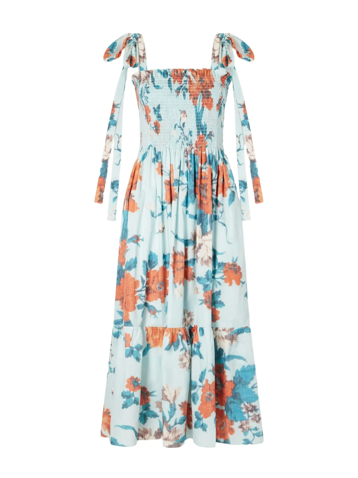 Shirred Floral-print Cotton Midi Dress Shirred Floral-print Cotton Midi Dress