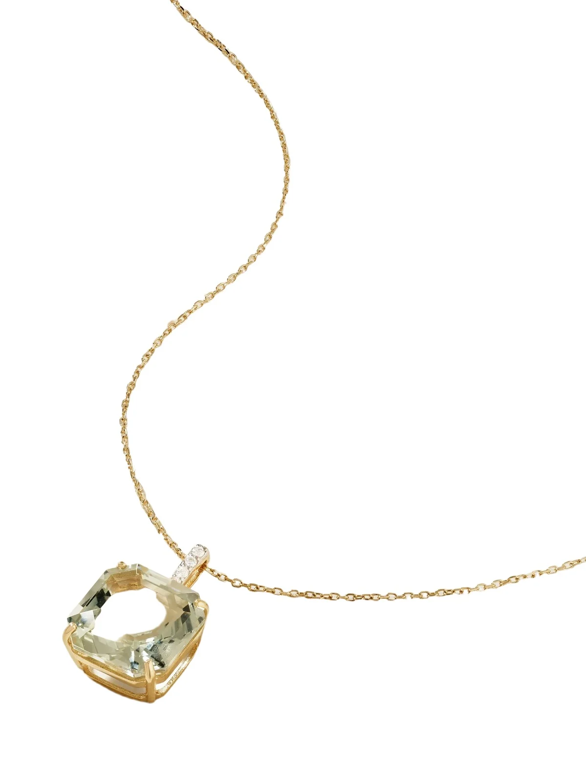 14-karat Gold Topaz And Diamond Necklace 14-karat Gold Topaz And Diamond Necklace