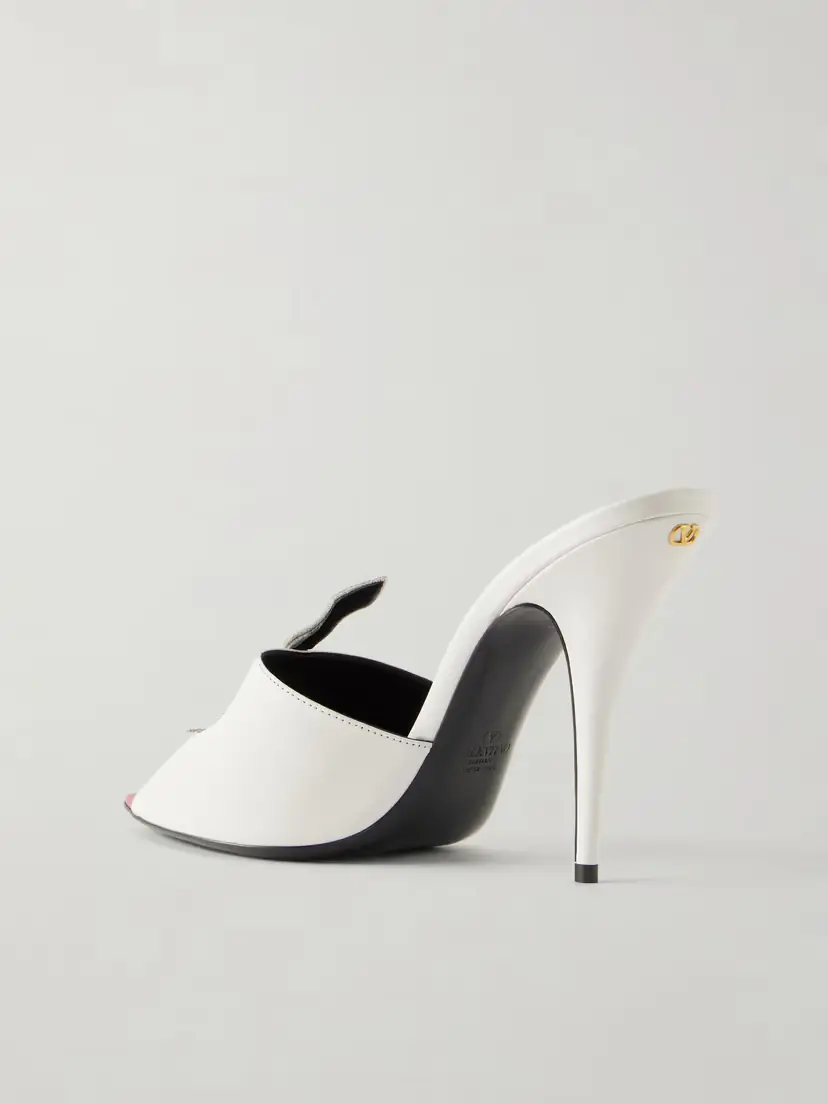 Valentino Garavani Coeur Vipère 105 Crystal-embellished Leather Mules | Thumbnail 3